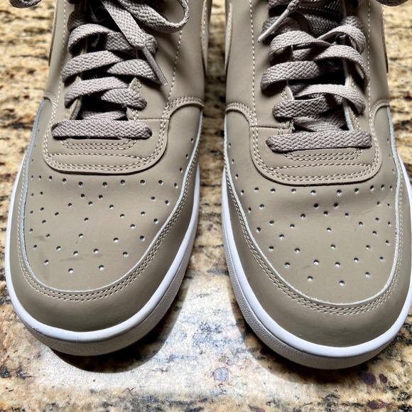 Nike Court Vision Low Mens 11.5 Khaki White Sneaker Shoes - Picture 7 of 8